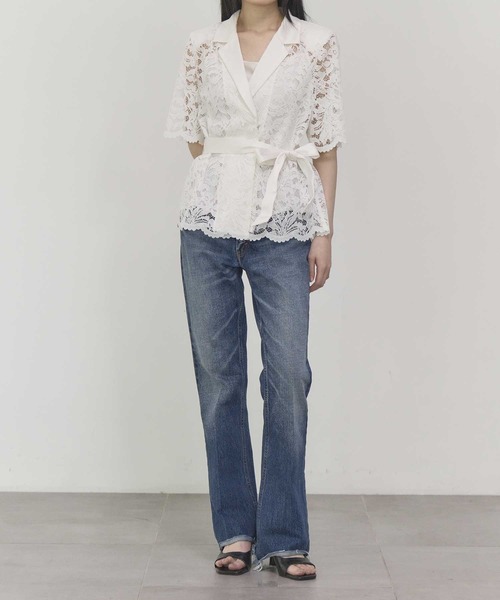ブラウス シャツ 「THE TOKYO/ザトウキョウ」Half Sleeve Lace Jacket/ハーフスリーブレースジャケット レディース THE PERMANENT EYE ブラウス シャツ 「THE TOKYO/ザトウキョウ