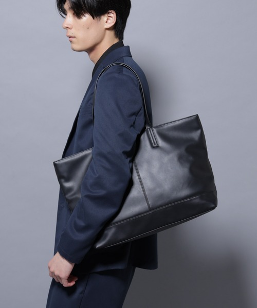 ナノユニバース　本革　トートバッグ　ユニセックス　ビジネスバッグ　大容量 NANO universe（ナノ・ユニバース） トートバッグ WEB限定