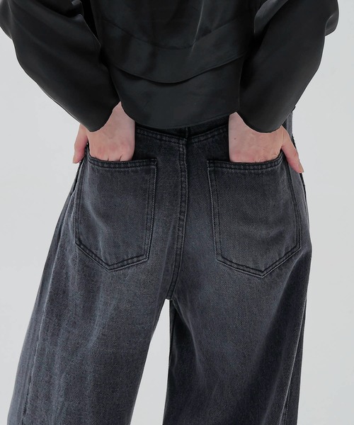 ワイドパンツ ジーンズ デニム デニムパンツ レディースの画像