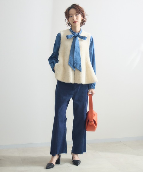 ベスト ジレ Dignite Collier フェザーヤーンペプラムジレ レディース Paradise Picnic ベスト ジレ Dignite Collier フェザーヤーン