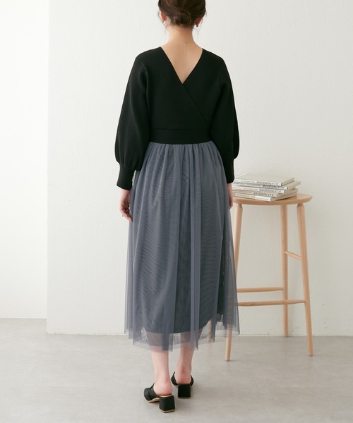 「natural couture」 ドッキングワンピース SMALL グレイッシュベージュ レディース_画像2