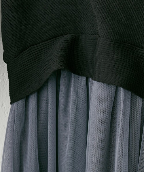 「natural couture」 ドッキングワンピース SMALL グレイッシュベージュ レディース_画像3