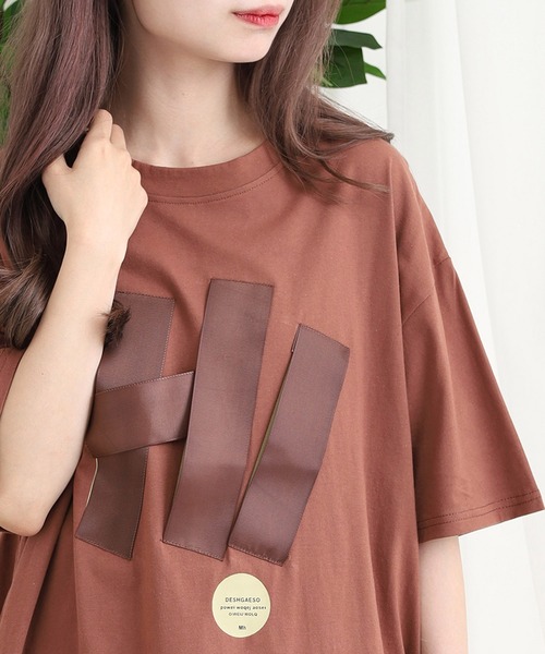 tシャツ A.N.L テープモチーフ半袖Ｔシャツ レディース