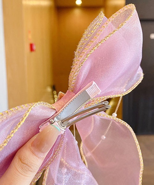CALIFORNIA OUTFITTERS ヘアクリップ 7B26 パールビジューリボンヘア