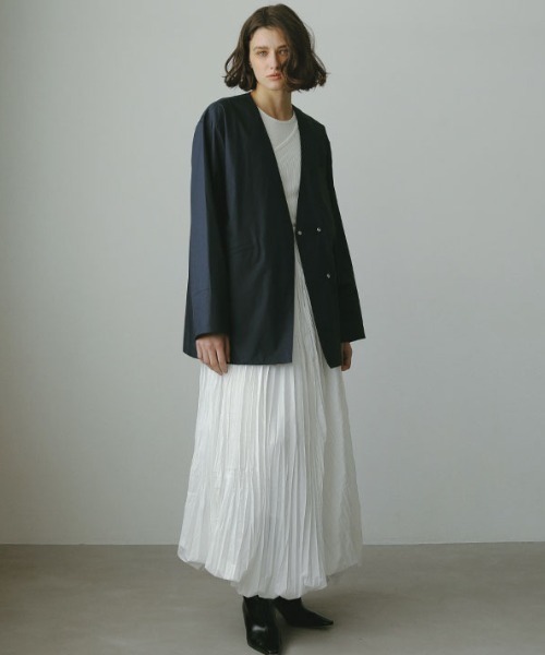 「ETRE TOKYO」 ノーカラージャケット S イエロー レディース