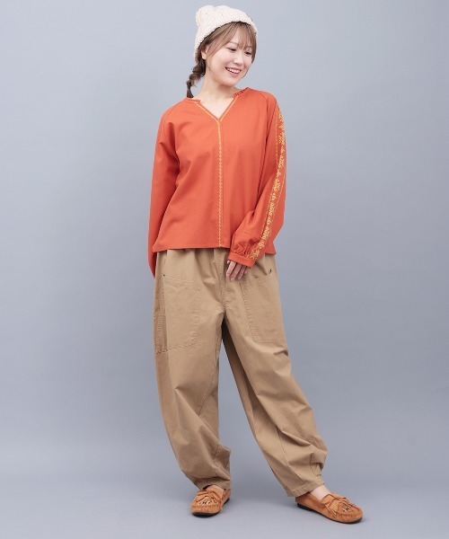 チチカカ（TITICACA） ブラウス シャツ キカ刺繍スキッパーブラウス
