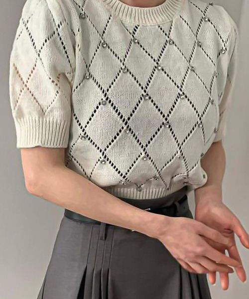 「Girly Doll」 「Doula Doula」半袖ニット F ブラック レディース_画像2