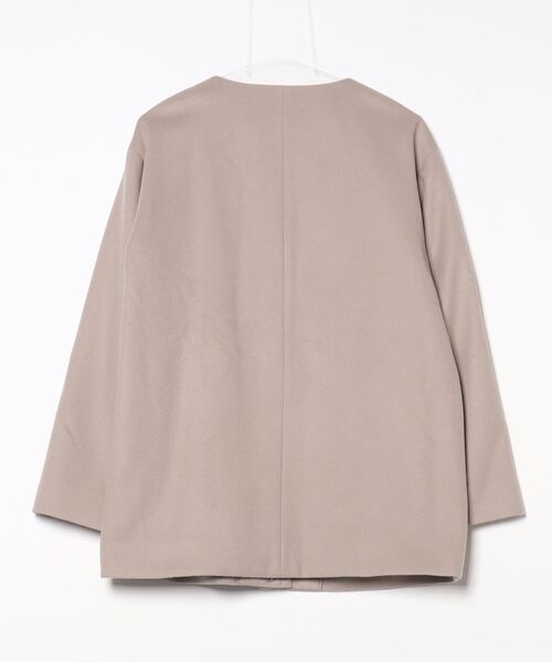 美品✨インディヴィ　ノーカラーコート　ショートコート　ベージュ系　40 L INDIVI（インディヴィ） ノーカラーコート 40 ブラウン系その他