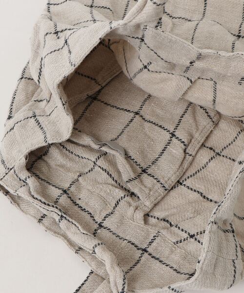 「fog linen work」 チェック柄ハンドバッグ - ベージュ レディース_画像4