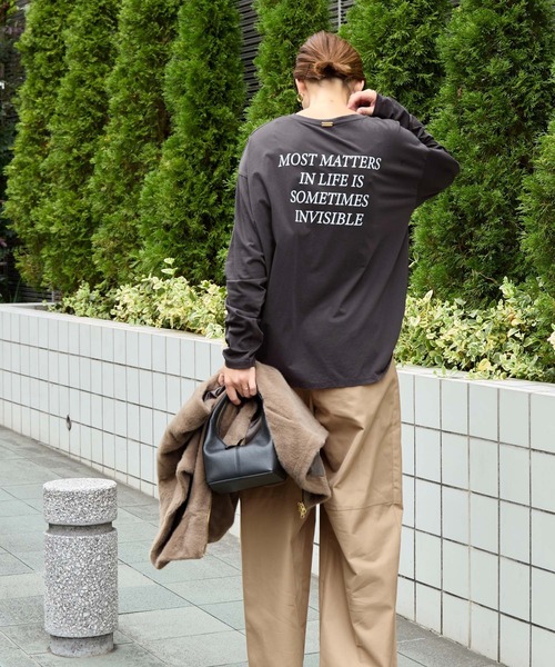 MICA&DEAL（マイカアンドディール） tシャツ バックプリントロゴロング