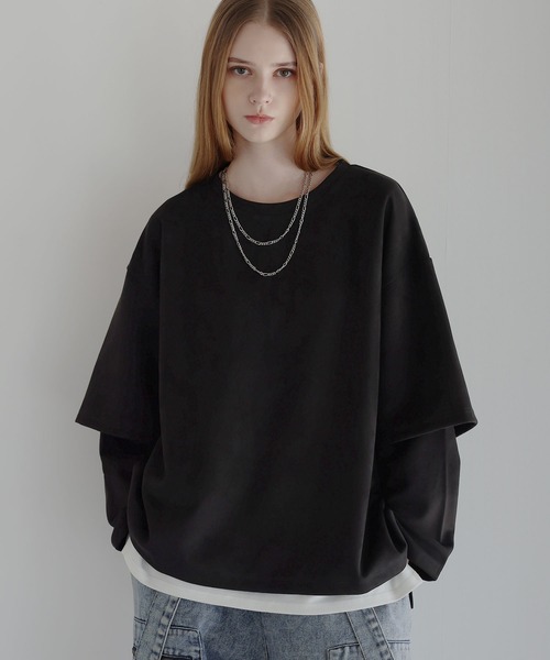 LILL（リル） tシャツ ルーズシルエットワイドスリーブフェイク