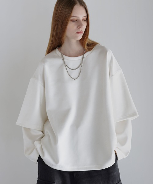 LILL（リル） tシャツ ルーズシルエットワイドスリーブフェイク