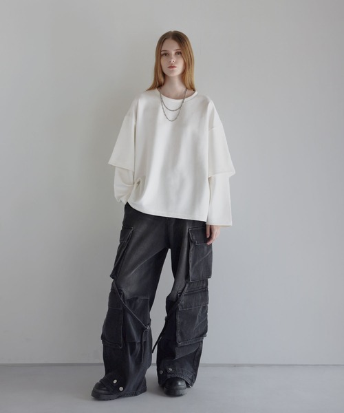 LILL（リル） tシャツ ルーズシルエットワイドスリーブフェイク