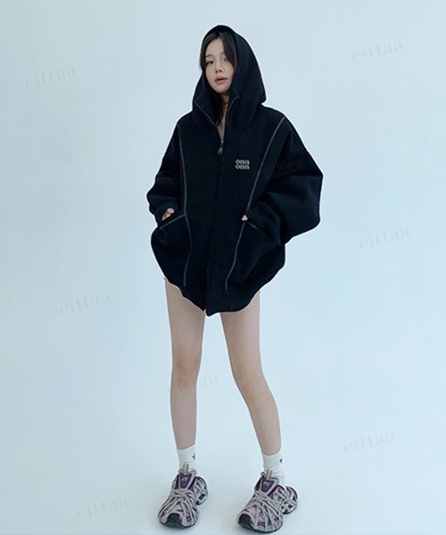 Dalfwin（ダールフィン） パーカー 韓国ファッション OISISロゴ 配色