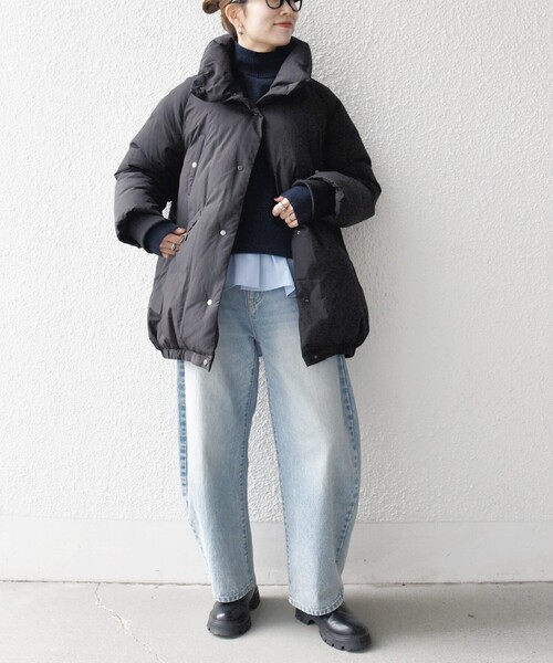 【人気】シップスSHIPS ダウンコート サイズS ブラック SHIPS｜SHIPS: ウールファブリック ダウン シングル Pコート