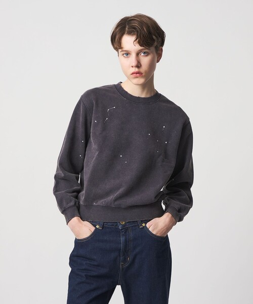 ＜6(ROKU)＞STAYGOLD スウェットプルオーバー 6 トレーナー スウェット 「6(ROKU)」ダメージ ペイント スウェット