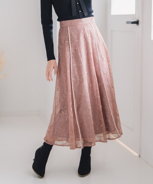MISCH MASCH（ミッシュマッシュ） ロング スカート ラメ刺繍パイピング