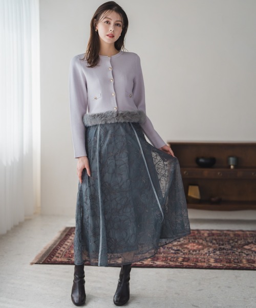 MISCH MASCH（ミッシュマッシュ） ロング スカート ラメ刺繍パイピング