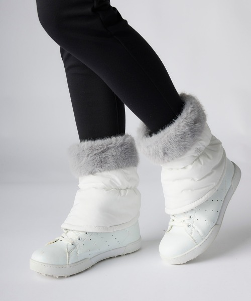 本日迄PEARLYGATESロゴ刺繍ワッペンレッグウォーマー超美品 PEARLY