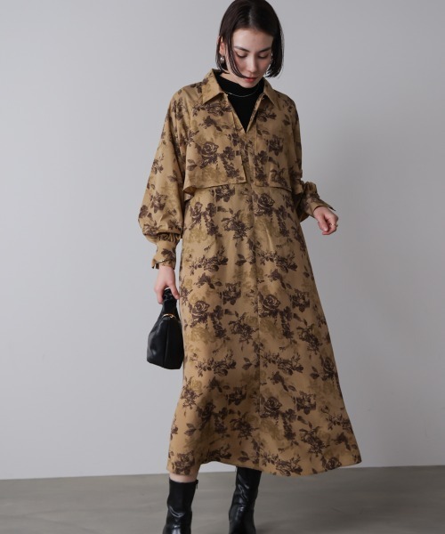 ブージュルード（Bou Jeloud）/フラワー柄ワンピース Bou Jeloud（ブージュルード） ワンピース フロントフリル花柄