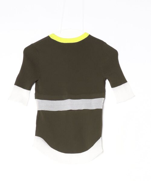「UN3D.」 半袖ニット 36 カーキ レディース_画像2