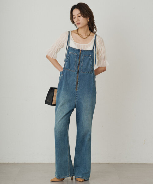 「LOUNGEDRESS」 半袖ニット FREE アイボリー レディース_画像4