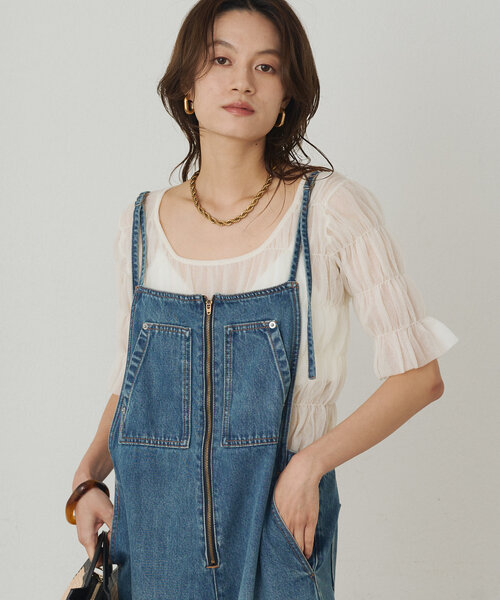 「LOUNGEDRESS」 半袖ニット FREE アイボリー レディース_画像8