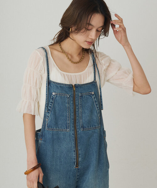 「LOUNGEDRESS」 半袖ニット FREE アイボリー レディース_画像9