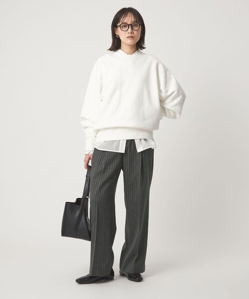 green label relaxing スラックス パンツ フィブリル ワイド