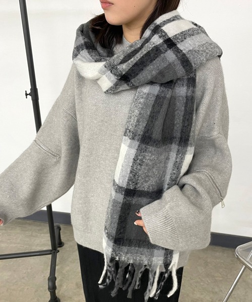 CRB マフラー ストール チェック柄マフラー レディース : ZOZOTOWN
