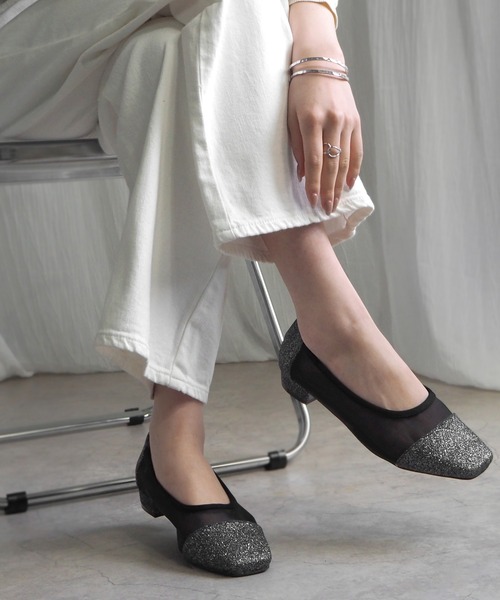 「minia」 フラットパンプス LL ブラック レディース_画像7