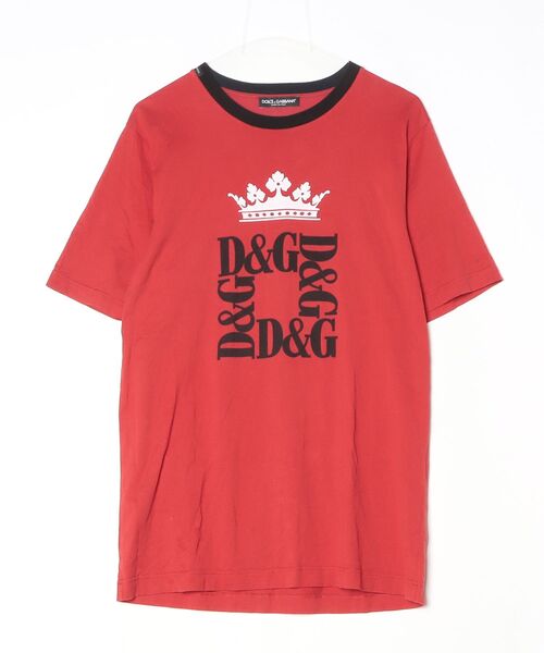 DOLCE&GABBANA」 半袖Tシャツ 46 レッド メンズ 【公式通販】