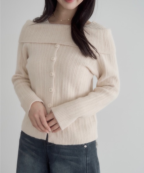 「mellowneon」 ニットカーディガン FREE グレー レディース_画像2