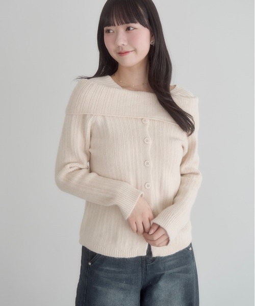 「mellowneon」 ニットカーディガン FREE グレー レディース_画像3