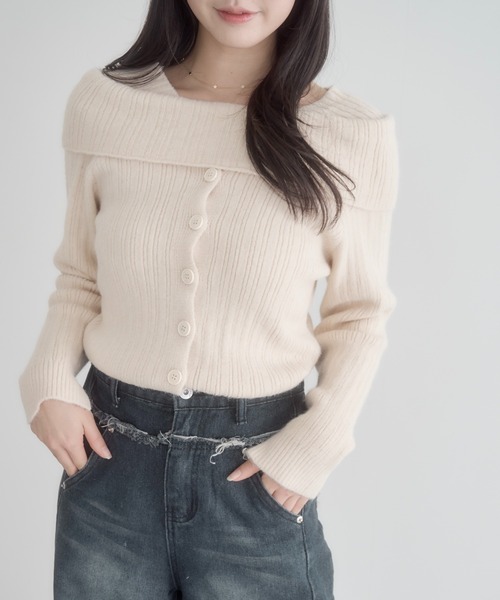 「mellowneon」 ニットカーディガン FREE グレー レディース_画像5