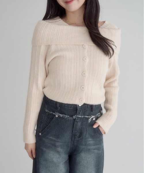 「mellowneon」 ニットカーディガン FREE グレー レディース_画像7