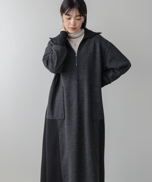 Bou Jeloud（ブージュルード） ワンピース ウールライクメルトンハーフ