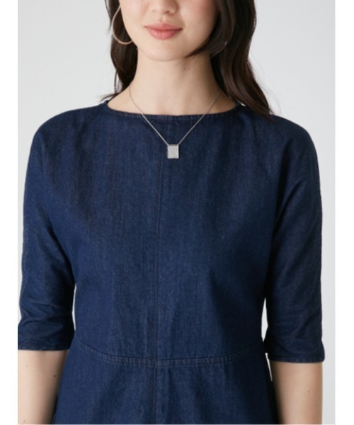 「Mila Owen」 7分袖ワンピース 1 インディゴブルー レディース_画像7