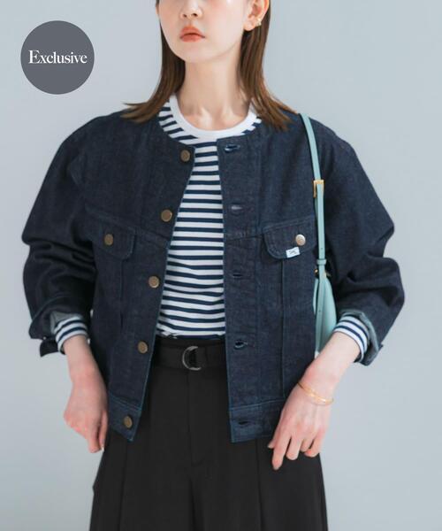 新品タグ付き　別注Lee101×ROSSO　NOCOLLAR JACKET デニムジャケット gジャン 「別注」Lee101×ROSSO NOCOLLAR SHORT