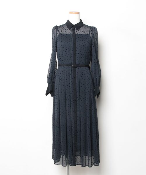 アナイワンピース美品36 ANAYI（アナイ） 長袖ワンピース 36 ネイビー レディース : ZOZOTOWN