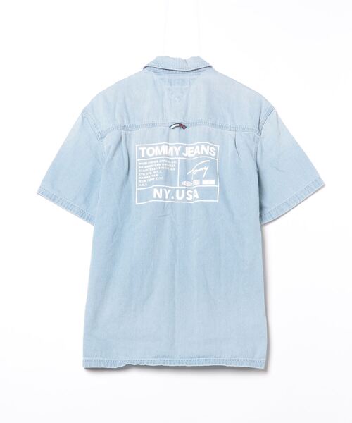 「TOMMY JEANS」 半袖シャツ L ブルー メンズ_画像2