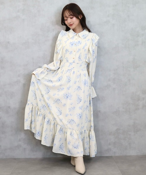 CECIL McBEE（セシルマクビー） ワンピース 花柄シャツフリル