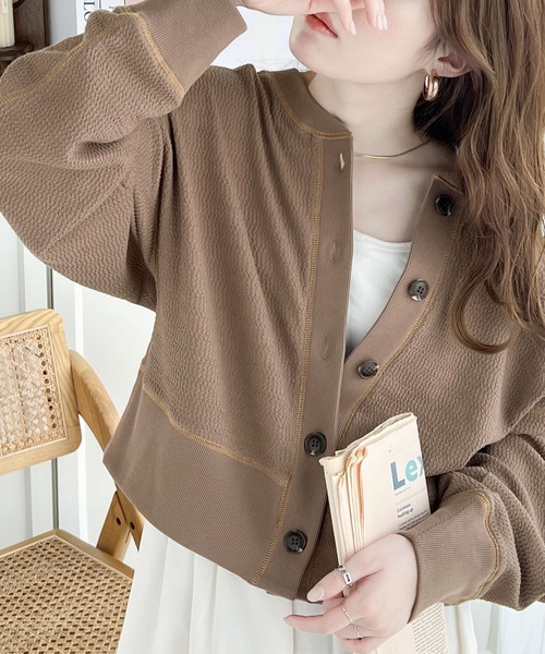 「Java」 カーディガン MEDIUM モカ レディース | Java