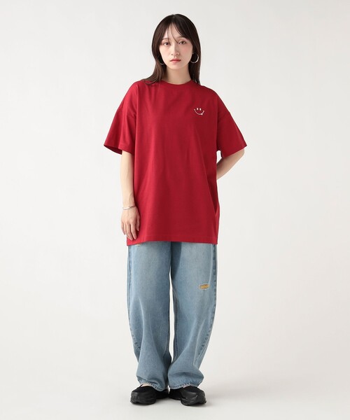 BEAMS HEART（ビームス ハート） tシャツ 半袖 スマイル刺繍 Tシャツ