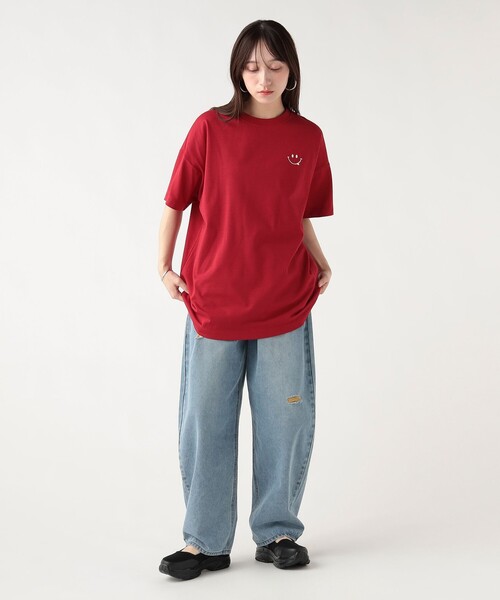 BEAMS HEART（ビームス ハート） tシャツ 半袖 スマイル刺繍 Tシャツ