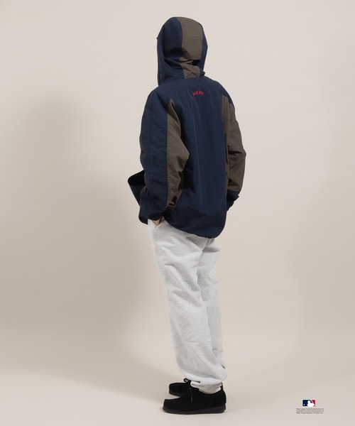 「Perushu」 ナイロンブルゾン「MLBコラボ」 MEDIUM ネイビー メンズ_画像4