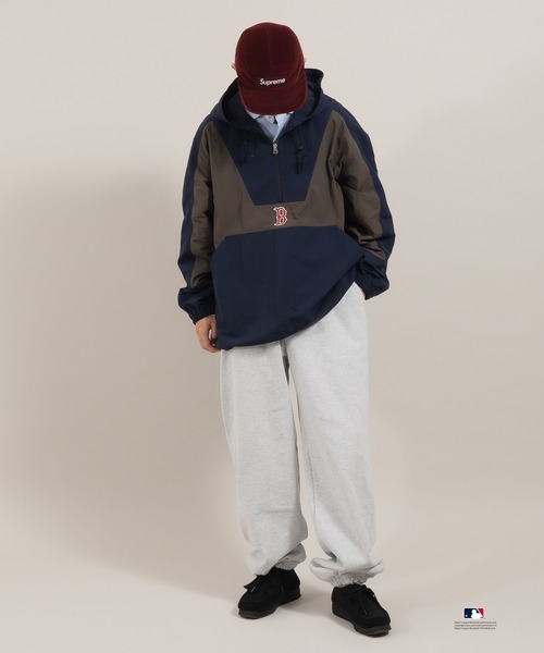 「Perushu」 ナイロンブルゾン「MLBコラボ」 MEDIUM ネイビー メンズ_画像6