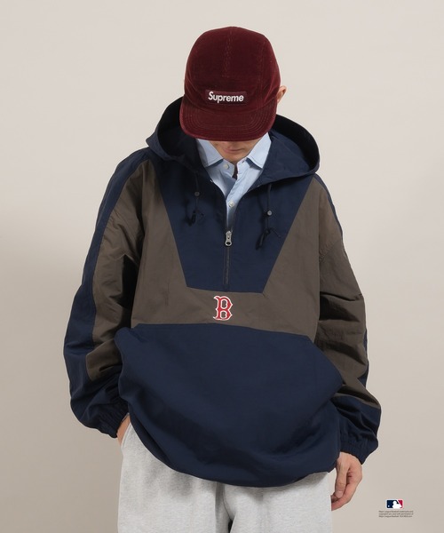 「Perushu」 ナイロンブルゾン「MLBコラボ」 MEDIUM ネイビー メンズ_画像7