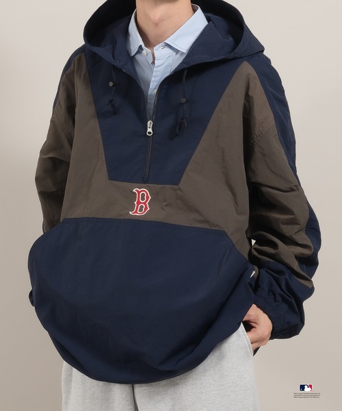 「Perushu」 ナイロンブルゾン「MLBコラボ」 MEDIUM ネイビー メンズ_画像8