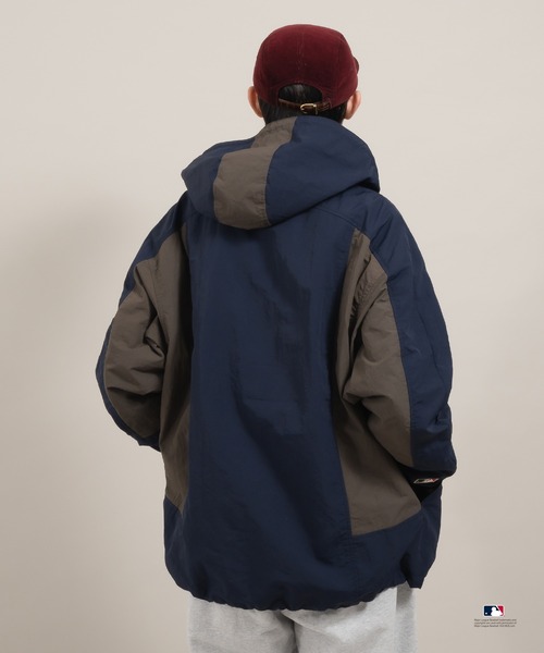 「Perushu」 ナイロンブルゾン「MLBコラボ」 MEDIUM ネイビー メンズ_画像9